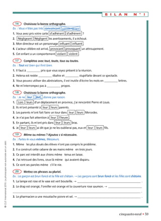 orthographe progressive niveau avancé