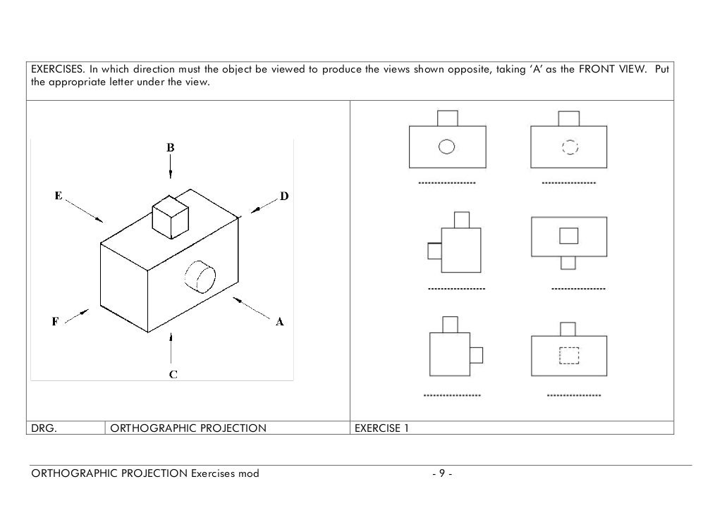 Orthographic projection exercises