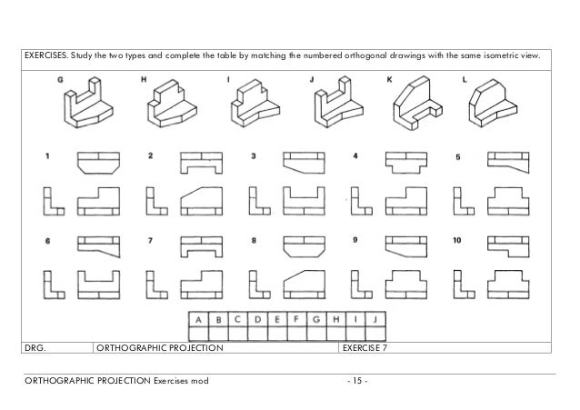 Printables Orthographic Projection Worksheet orthographic projection exercises exercise6 mod 14 7