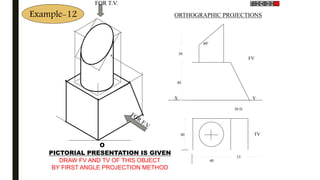 Example European Projection Method ORTHOGRAPHIC PROJECTIONS for engineering graphics | PDF