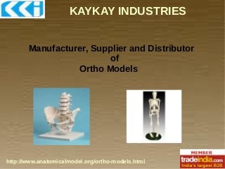 KAYKAY INDUSTRIES
Manufacturer, Supplier and Distributor
of
Ortho Models

http://www.anatomicalmodel.org/ortho-models.html

 