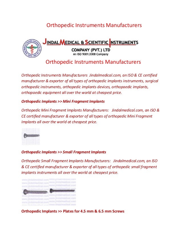 Orthopedic Instruments Manufacturers