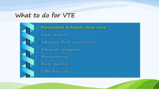 What to do for VTE
 