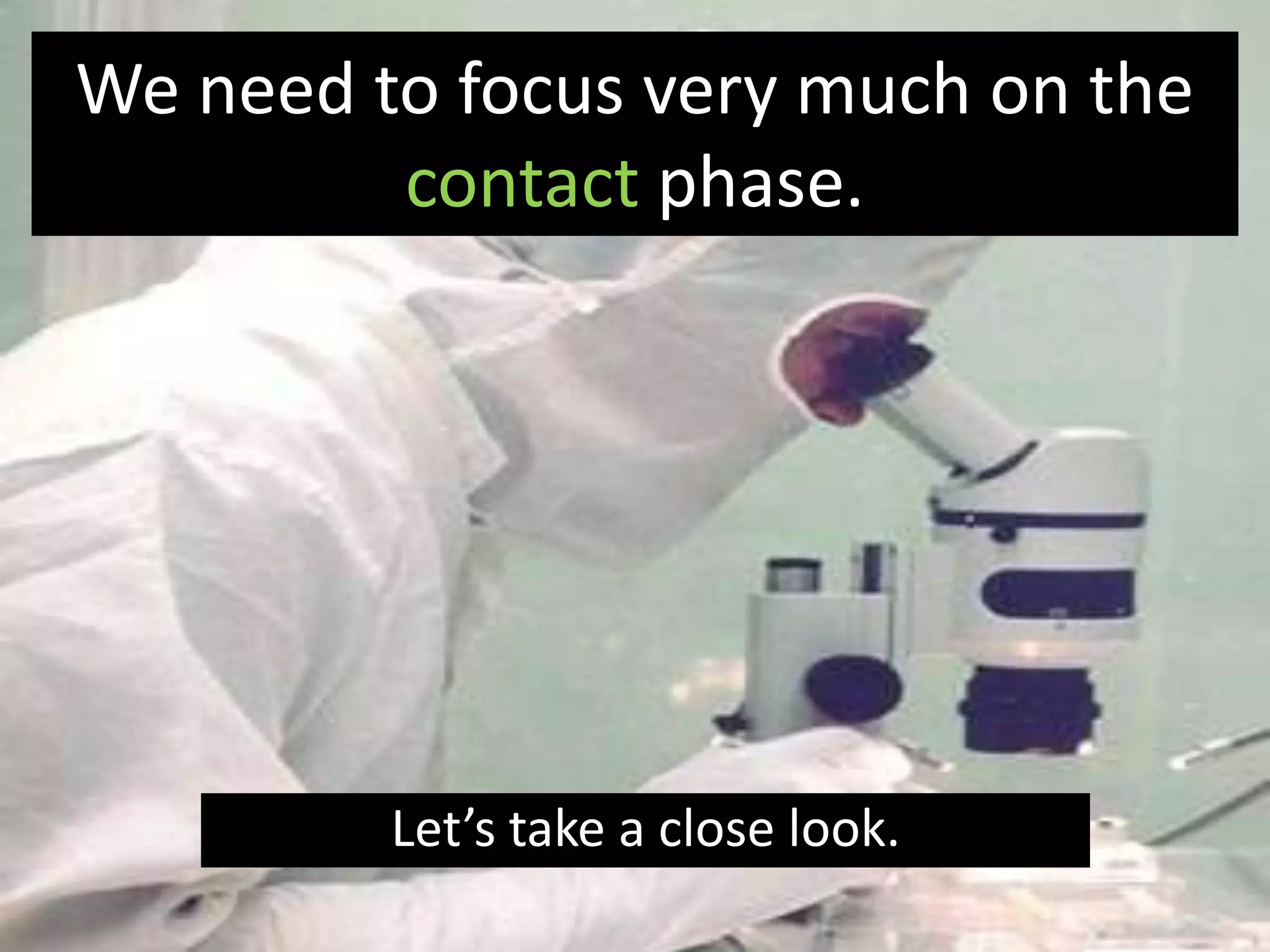 We need to focus very much on the
         contact phase.




         Let’s take a close look.
 