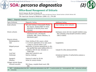 Università degli Studi di Firenze SOD Immunologia e Terapie Cellulari             	           Firenze 15 Gennaio 2011SOA: percorso diagnostico                 (2)
