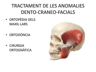 TRACTAMENT DE LES ANOMALIES DENTO-CRANEO-FACIALSORTOPÈDIA DELS MAXIL·LARSORTODÒNCIACIRURGIA ORTOGNÀTICA