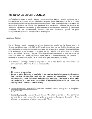 RUBEN PABLO NAVA LARA / HISTORIA DE LA ORTODONCIA