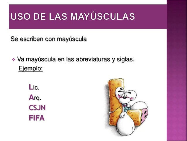 Ortografía Uso de mayúsculas