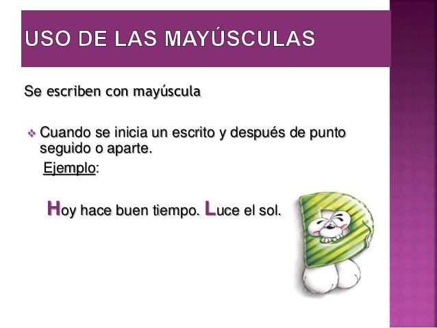 Ortografía Uso de mayúsculas
