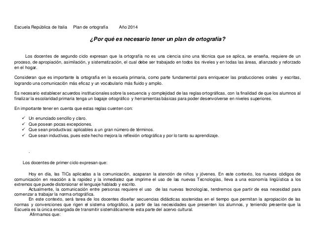Plan De Ortografia 14 Plan De Ortografia 14