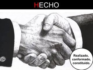 HECHO

Realizado,
conformado,
constituido.

 
