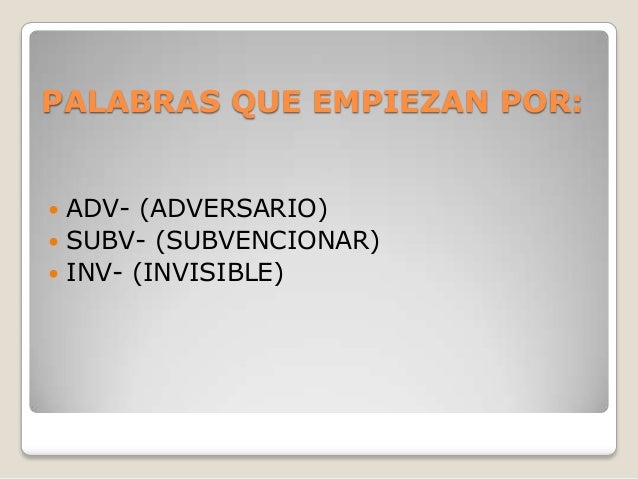 Ortografía reglas de la v