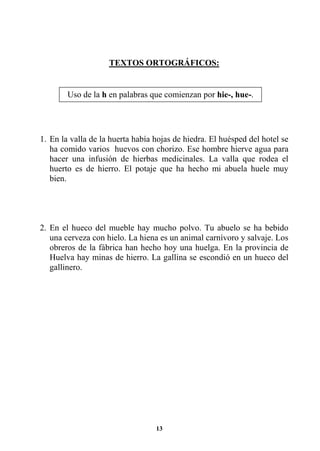 EJERCICIOS DE ORTOGRAFÍA Y GRAMATICA 3RO | PDF