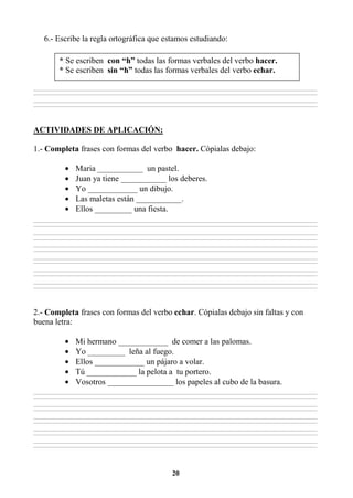 EJERCICIOS DE ORTOGRAFÍA Y GRAMATICA 3RO | PDF