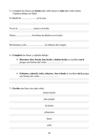 EJERCICIOS DE ORTOGRAFÍA Y GRAMATICA 3RO | PDF