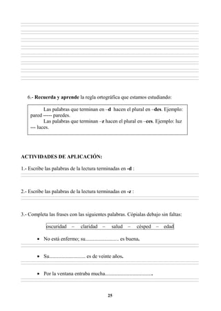 EJERCICIOS DE ORTOGRAFÍA Y GRAMATICA 3RO | PDF