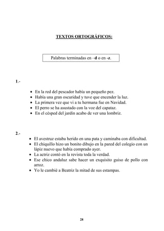 EJERCICIOS DE ORTOGRAFÍA Y GRAMATICA 3RO | PDF