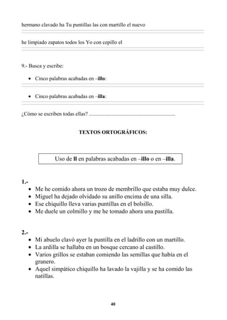 EJERCICIOS DE ORTOGRAFÍA Y GRAMATICA 3RO | PDF