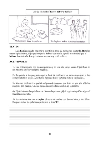 EJERCICIOS DE ORTOGRAFÍA Y GRAMATICA 3RO | PDF