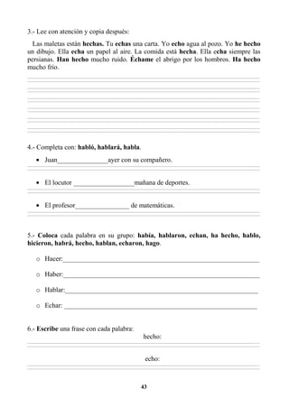 EJERCICIOS DE ORTOGRAFÍA Y GRAMATICA 3RO | PDF