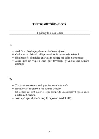 EJERCICIOS DE ORTOGRAFÍA Y GRAMATICA 3RO | PDF