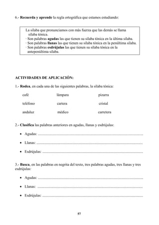 EJERCICIOS DE ORTOGRAFÍA Y GRAMATICA 3RO | PDF