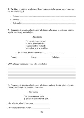EJERCICIOS DE ORTOGRAFÍA Y GRAMATICA 3RO | PDF
