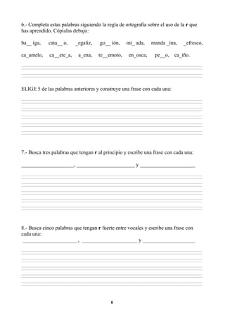 EJERCICIOS DE ORTOGRAFÍA Y GRAMATICA 3RO | PDF