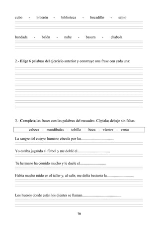 EJERCICIOS DE ORTOGRAFÍA Y GRAMATICA 3RO | PDF
