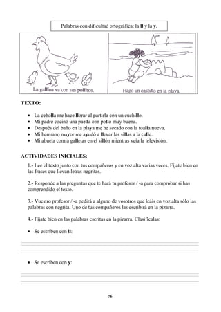 EJERCICIOS DE ORTOGRAFÍA Y GRAMATICA 3RO | PDF