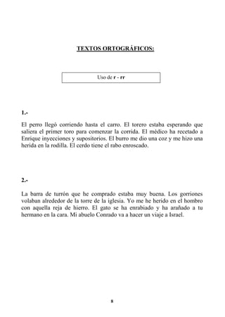 EJERCICIOS DE ORTOGRAFÍA Y GRAMATICA 3RO | PDF