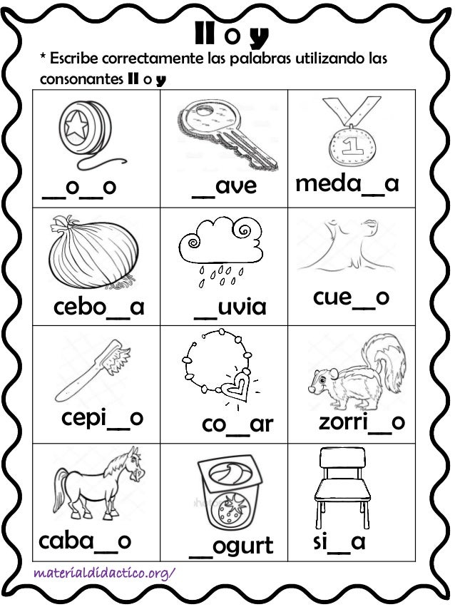 Ortografia V Y B G Y J C S Y Z Ll Y Y