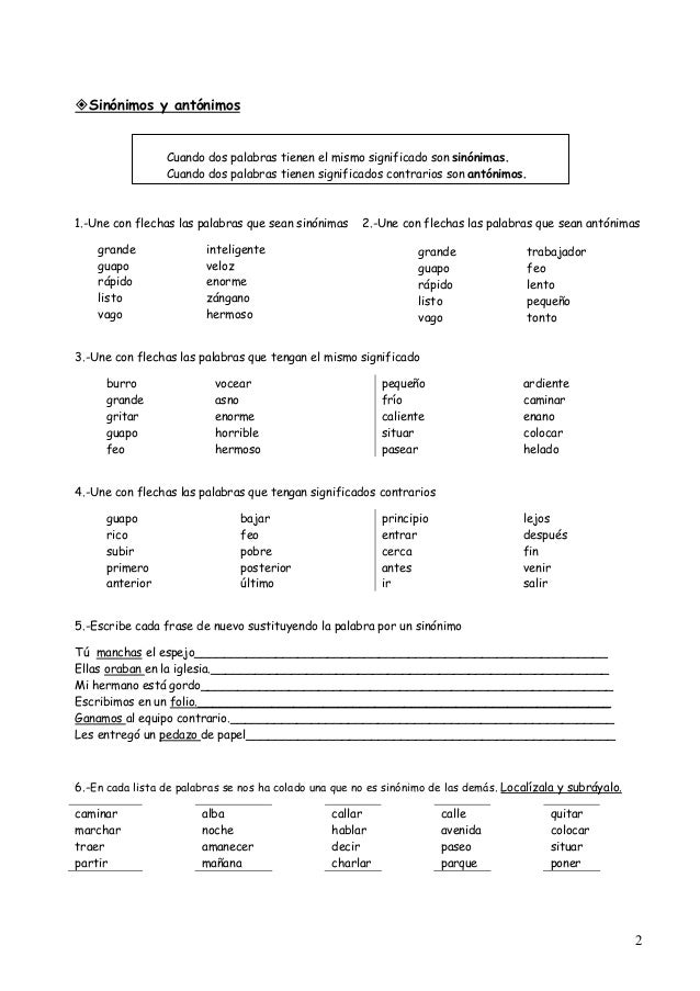 Ortografia sinonimos y antonimos Artesanato O Que É ~ Ortografia sinonimos y antonimos