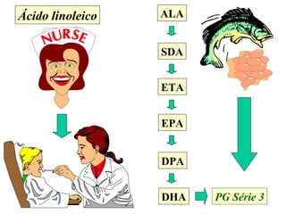 Ácido linoleico ALA SDA ETA EPA DPA DHA PG Série 3 