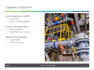 Orbite © TSX: ORT OTCQX: EORBF
TSX: ORT OTCQX: EORBF
L’agenda d’aujourd’hui
Toute l’emphase sur le HPA
• Construction
• Vers la commercialisation
Ce que nous avons appris
• Défis rencontrés
• Ajustements pour la suite
Monétisation de déchets
• L’opportunité
• Créer de la valeur
3
 