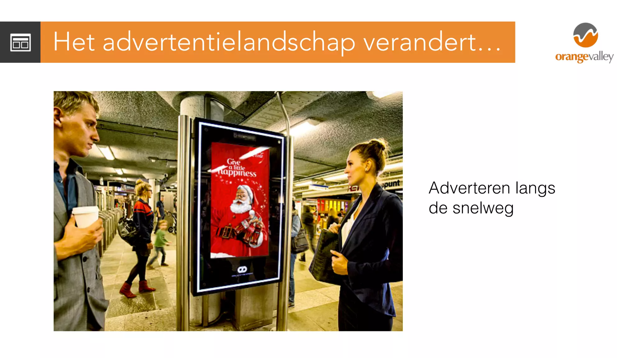 Het advertentielandschap verandert…
Adverteren langs
de snelweg
 