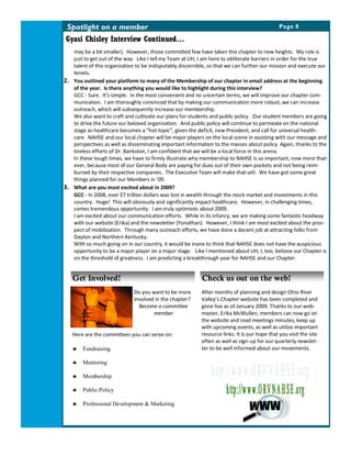 ORV NAHSE Newsletter - Winter 2009