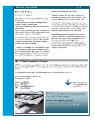 ORV NAHSE Newsletter - Winter 2009