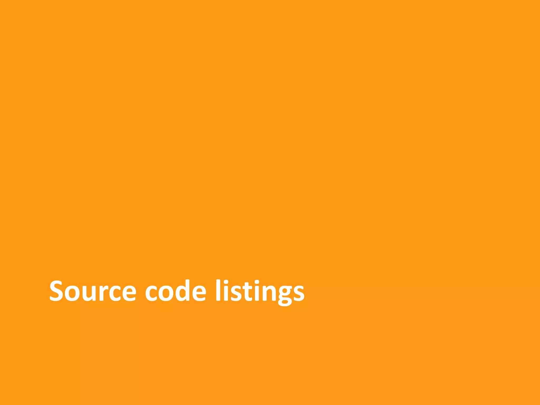 Source code listings 