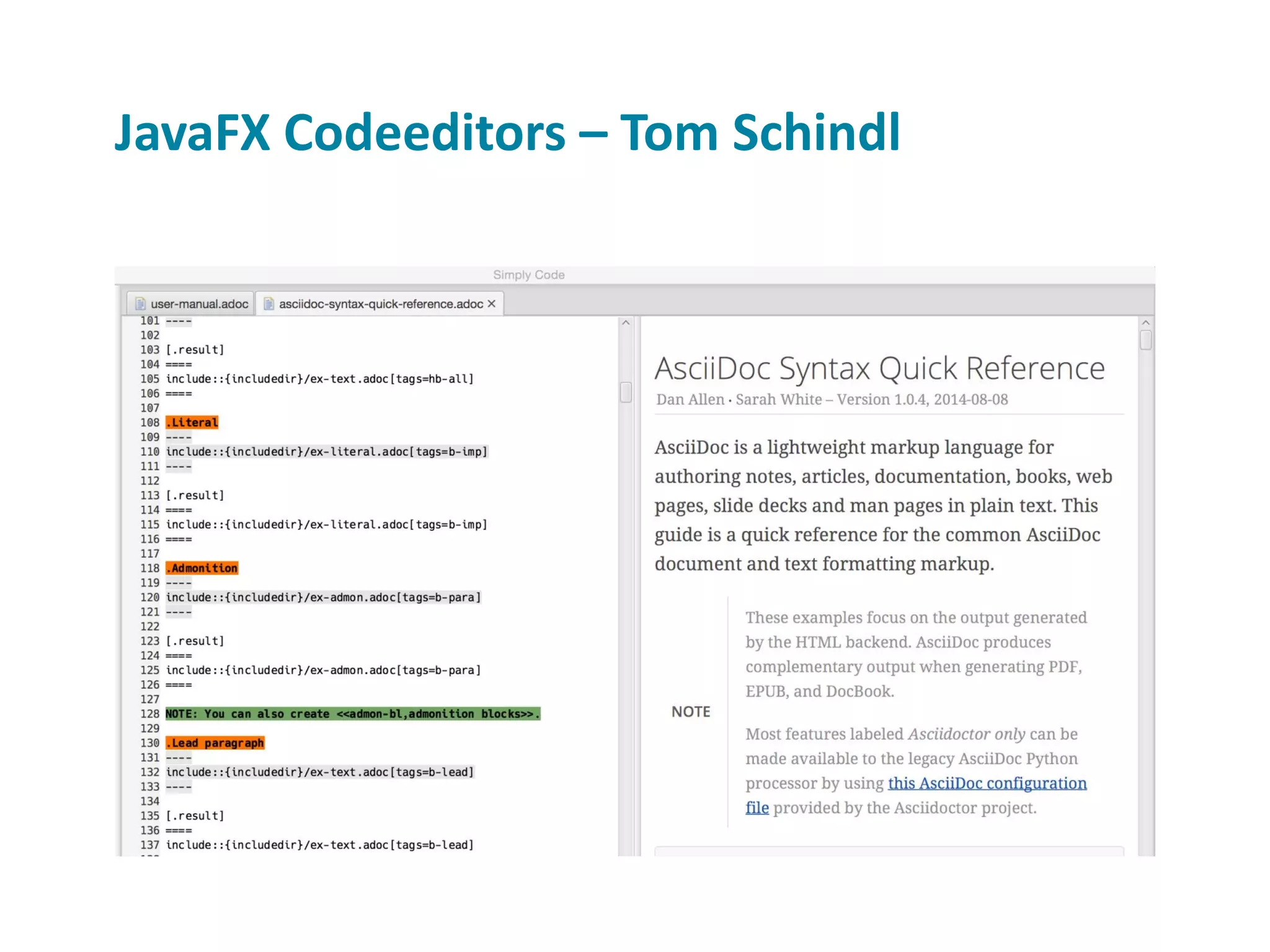 JavaFX Codeeditors – Tom Schindl 
