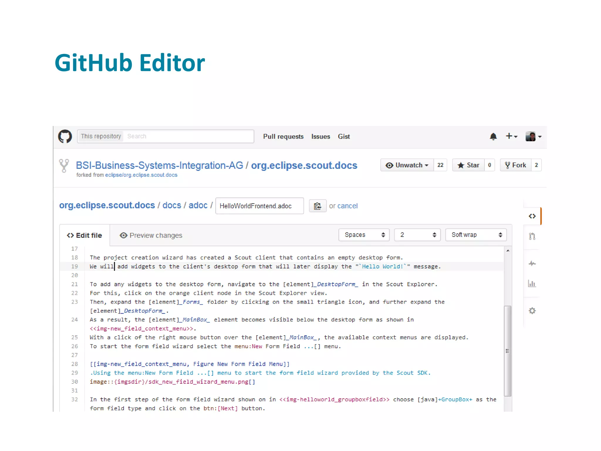 GitHub Editor 