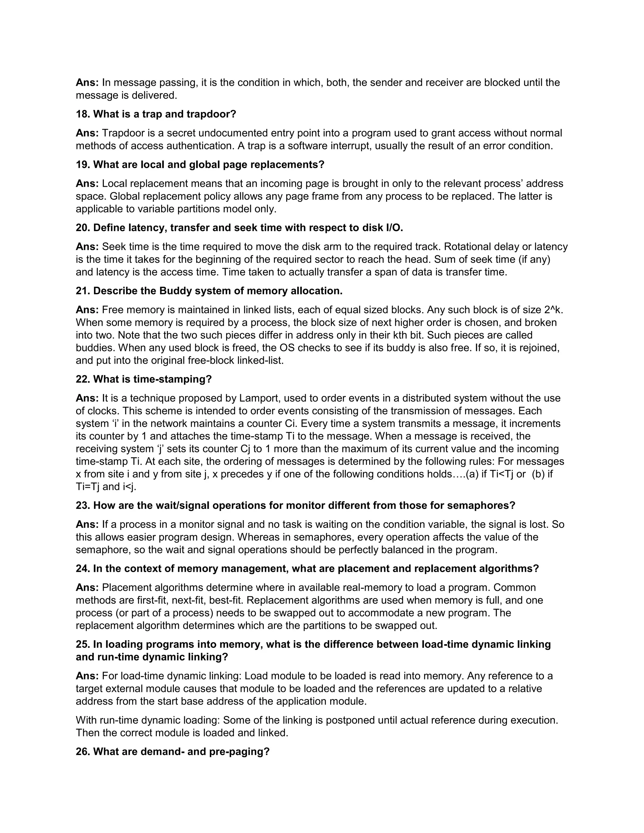 Os solved question paper