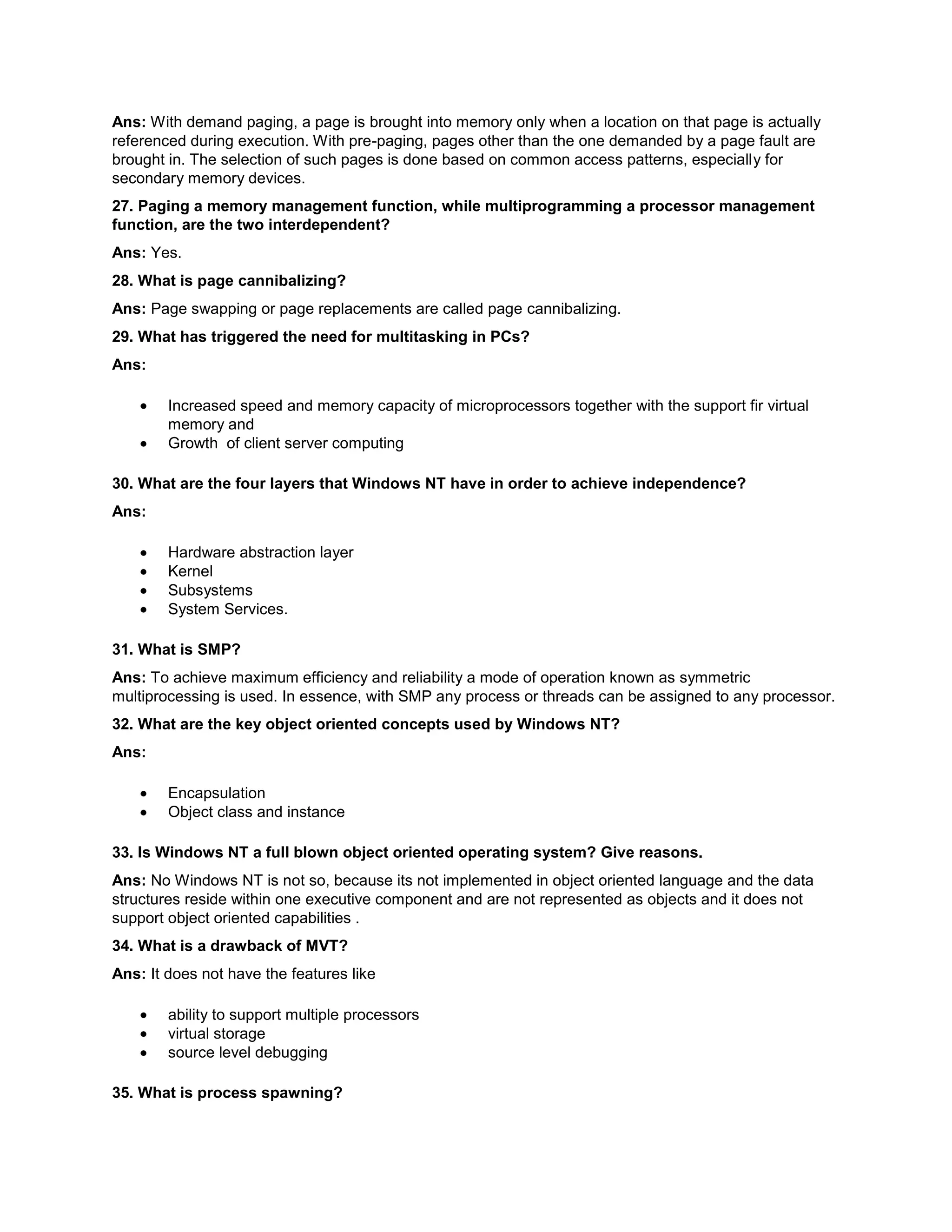 Os solved question paper