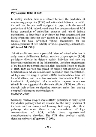 Thesis section: Role of Oxidative Stress in the pathogenesis of ...