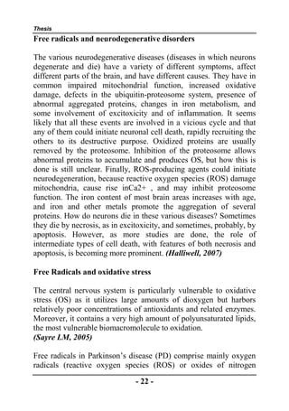 Thesis section: Role of Oxidative Stress in the pathogenesis of ...
