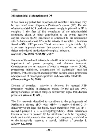 Thesis section: Role of Oxidative Stress in the pathogenesis of ...