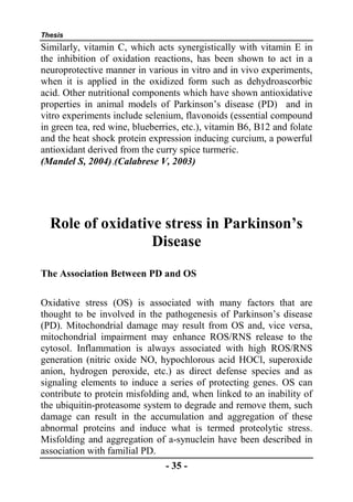 Thesis section: Role of Oxidative Stress in the pathogenesis of ...