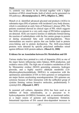 Thesis section: Role of Oxidative Stress in the pathogenesis of ...