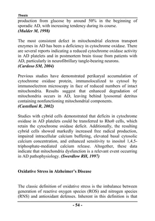 Thesis section: Role of Oxidative Stress in the pathogenesis of ...