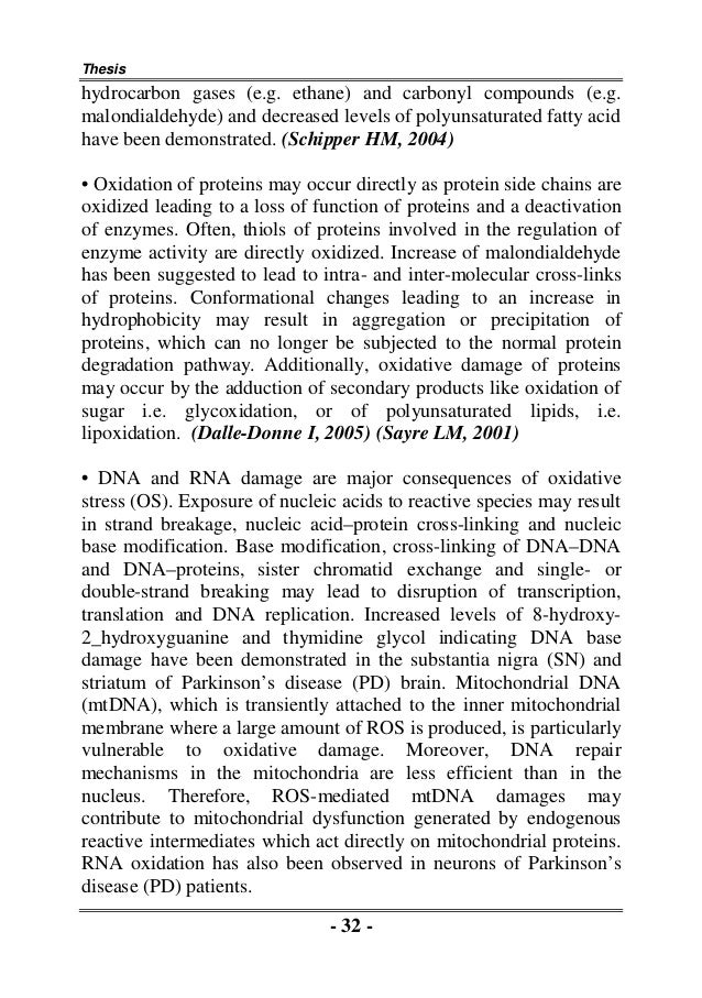 Oxidative stress phd thesis